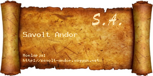 Savolt Andor névjegykártya